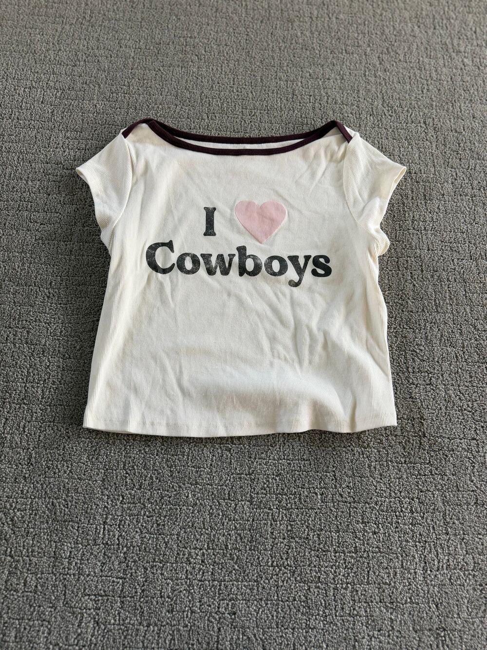 Grayson Threads L Cowboy Cropped Ribbed Tee Shirt